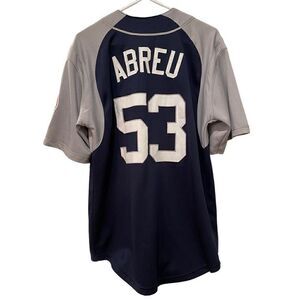 Vintage Majestic Jersey Adult M Navy Gray New York Yankees Baseball MLB Pitcher